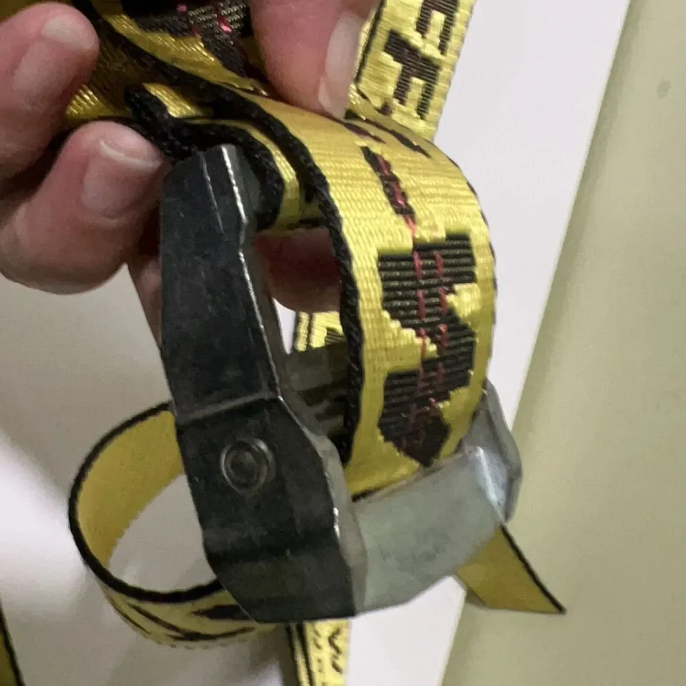 OFF-WHITE Industrial Belt Yellow Black Nylon Webbing Metal Buckle